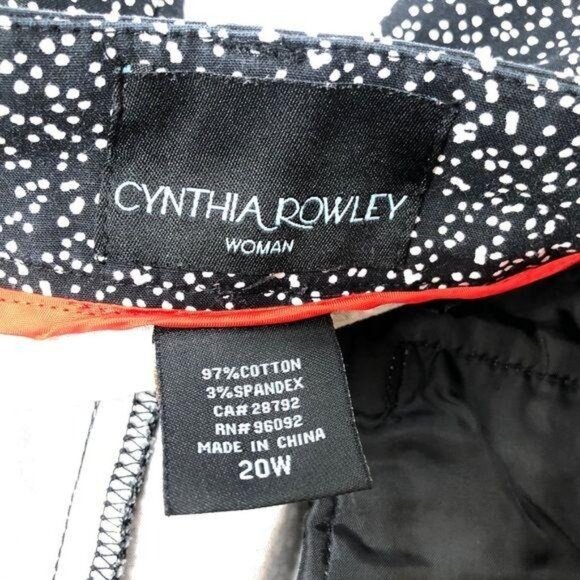 Cynthia Rowley Capris Pants Black White Polka Dots Plus Size 20W - Picture 5 of 9